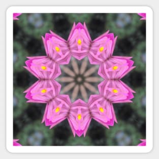 Zinnia Flower Kaleidoscope Pattern (Seamless) 6 Sticker